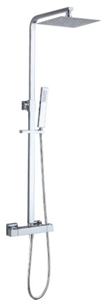 Wiesbaden Rombo-Eco douche opbouwset + therm. kraan chroom