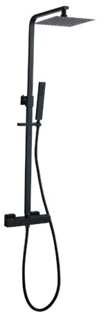 Wiesbaden Xellanz Rombo-Eco douche opbouwset + therm. kraan mat zwart