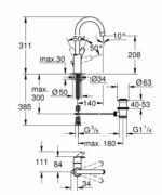 Grohe Eurosmart wastafelmengkraan hoge uitloop, chroom - Afbeelding 2