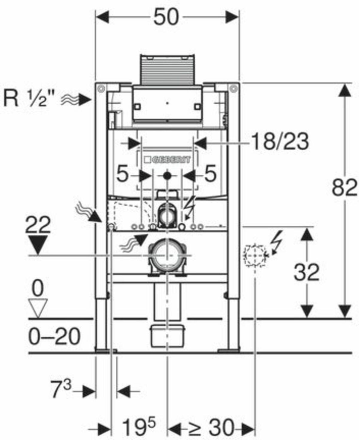 Geberit Duofix Omega inbouwreservoir H98CM - Afbeelding 3