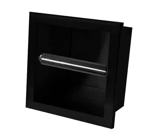 28.2910.jpg inbouw-toiletrolhouder mat zwart - Afbeelding 1