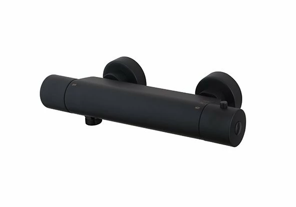 29.2230.jpg Wiesbaden Caral Eco Cool Touch thermostatische douchemengkraan 15 cm mat zwart - Afbeelding 1