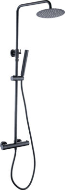 Wiesbaden Xellanz Caral-Eco Twenty douche-opbouwset + thermostaatkraan mat zwart