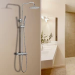 Wiesbaden Caral-Eco Twenty doucheopbouwset met thermostaatkraan chroom - Afbeelding 3