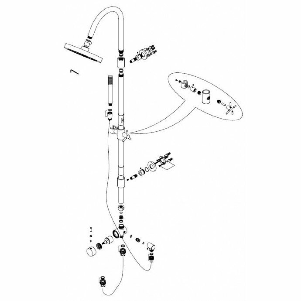 Wiesbaden Doucheset Altara+rio chroom - Afbeelding 4
