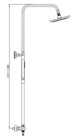 Wiesbaden Caral regendouche set chroom - Afbeelding 2