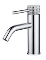 Wiesbaden Ribbd wastafelmengkraan 18cm chroom