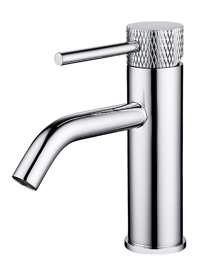 29.5301-1.jpg Wiesbaden Ribbd wastafelmengkraan 18cm chroom - Afbeelding 1