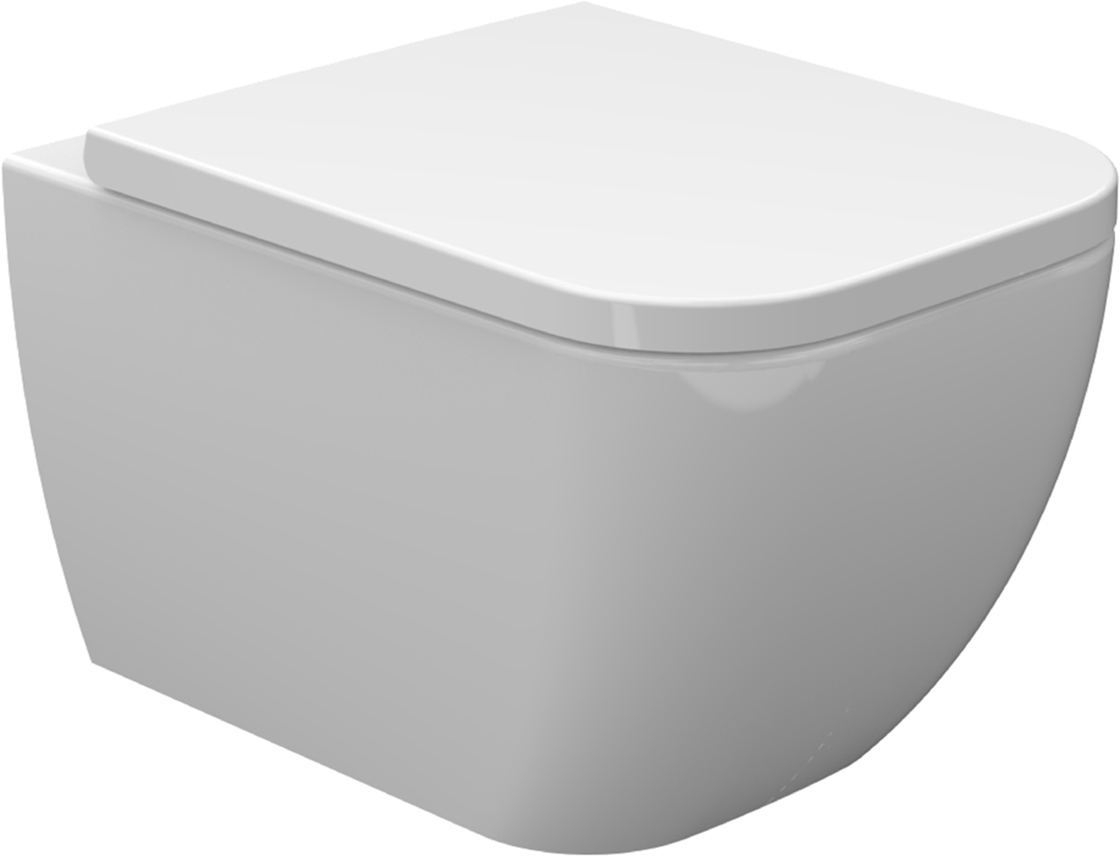 32.3448-1.jpg Sky verkort wandcloset 47cm+soft-close zitting wit - Afbeelding 1