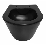 Stereo rimless wandcloset mat zwart met Vesta toiletzitting softclose en quick release mat zwart - Afbeelding 4