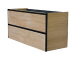 Wiesbaden Lotus wastafelonderkast met 2 laden 100x45,2 cm naturel eik/mat zwart