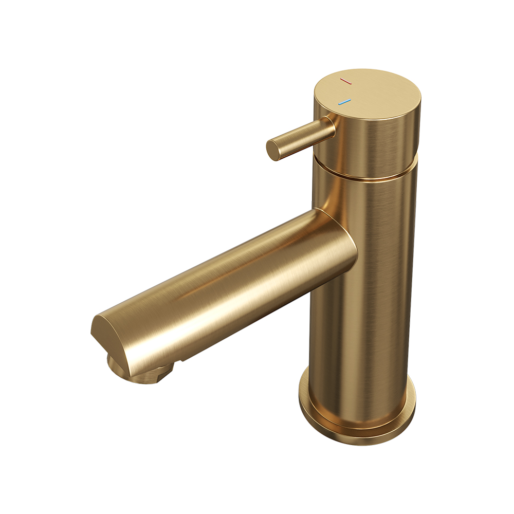 5-GG-001-HD5 Brauer Gold Edition wastafelmengkraan kleine ronde hendelstaaf goud - Afbeelding 1