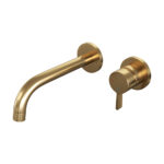 Brauer Gold Edition inbouw wastafelmengkraan rechthoekige hendelstaaf goud