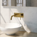 Brauer Gold Edition inbouw wastafelmengkraan ronde hendelstaaf 20×9 goud - Afbeelding 2