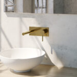 Brauer Gold Edition inbouw wastafelmengkraan ronde hendelstaaf 20×9 goud - Afbeelding 2
