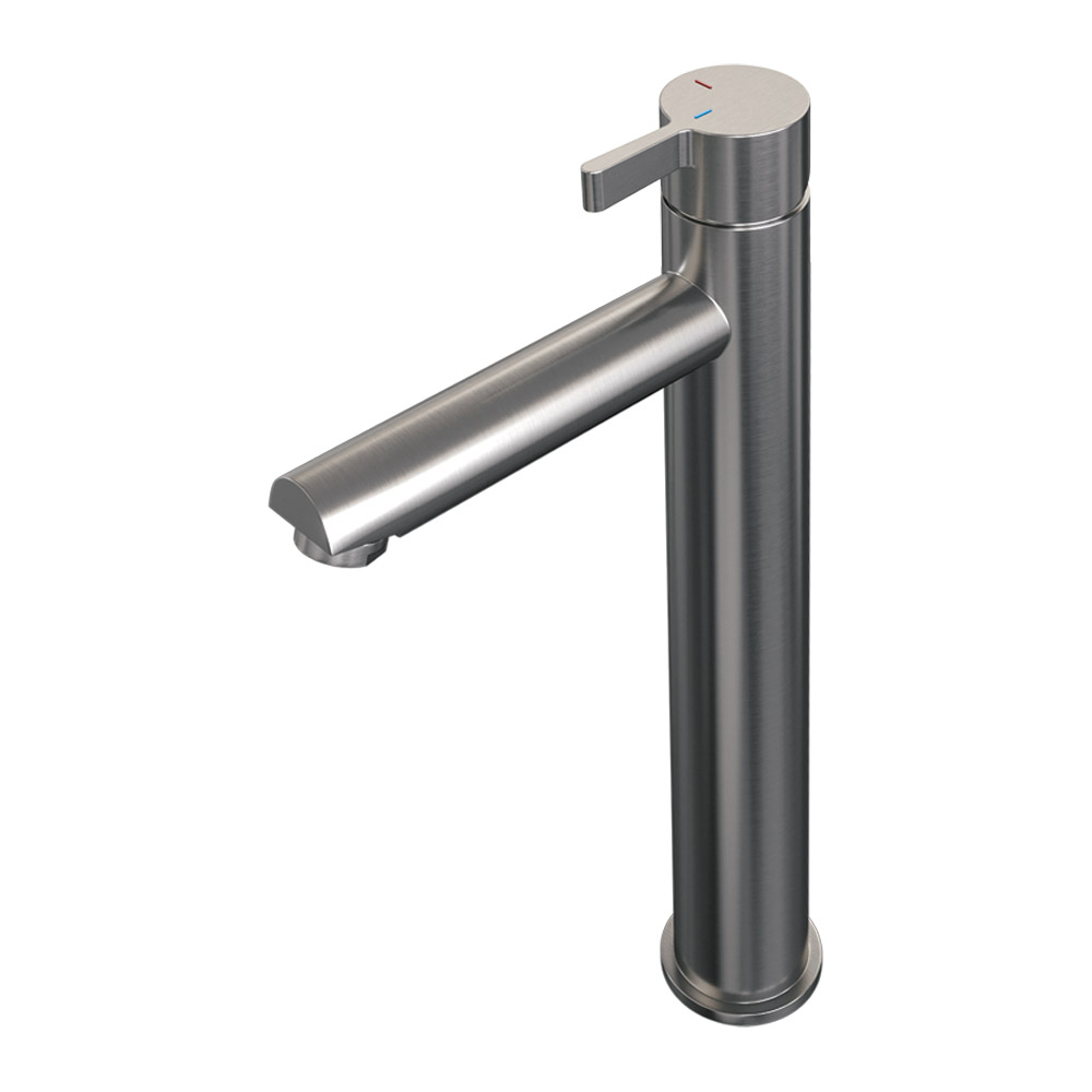 5-NG-002-HD1 Brauer Brushed Edition hoge wastafelmengkraan rechthoekige hendelstaaf nikkel - Afbeelding 1