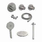 Brauer Brushed Edition doucheset ronde handdouche 20 nikkel - Afbeelding 2