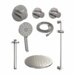 Brauer Brushed Edition doucheset glijstang en ronde handdouche 30 nikkel - Afbeelding 2