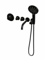 Brauer Black Edition inbouwbadkraan uitloop en ronde handdouche zwart