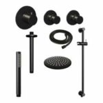 Brauer Black Edition doucheset glijstang en staafhanddouche 20 zwart - Afbeelding 2