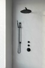 Brauer Black Edition doucheset glijstang, rechte muurbuis en staafhanddouche 30 zwart - Afbeelding 3