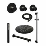 Brauer Black Edition doucheset glijstang, rechte muurbuis en staafhanddouche 30 zwart - Afbeelding 2