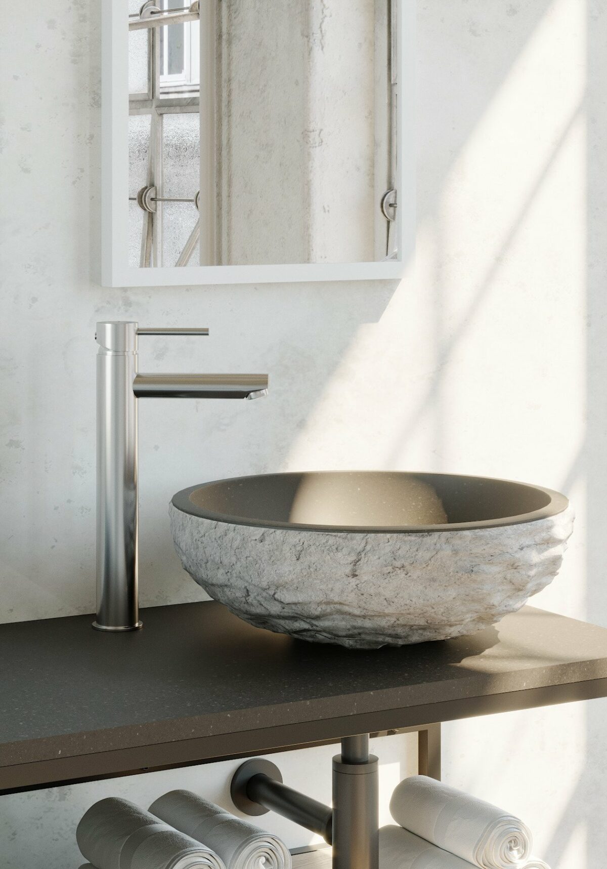 Brauer Chrome Edition hoge wastafelmengkraan ronde hendelstaaf chroom - Afbeelding 2