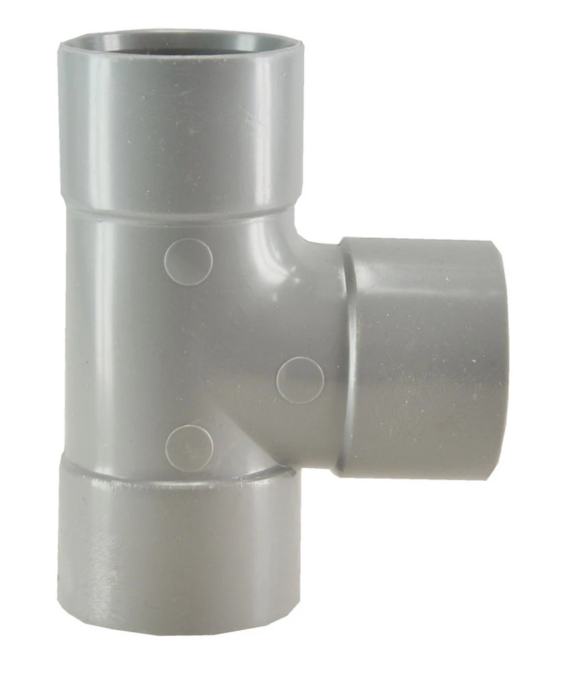 62.2231.jpg PVC Tee 90gr. 3xmof grijs 40mm - Afbeelding 1