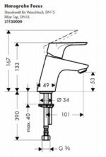 Hansgrohe Focus fonteinkraan met hendel chroom - Afbeelding 2