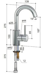 Hotbath Buddy B004 wastafelmengkraan met draaibare uitloop chroom - Afbeelding 3