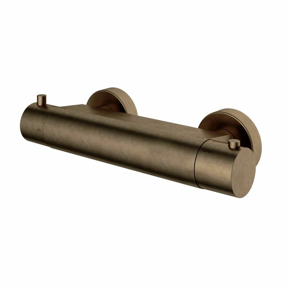 B008AB_02.jpg Hotbath Cobber B008 verouderd messing thermostatische douchekraan - Afbeelding 1