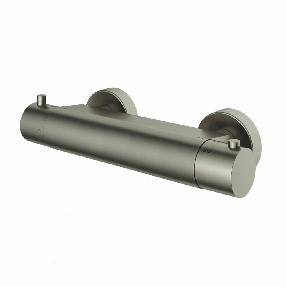 B008GN_02.jpg Hotbath Cobber B008 geborsteld nikkel thermostatische douchekraan - Afbeelding 1