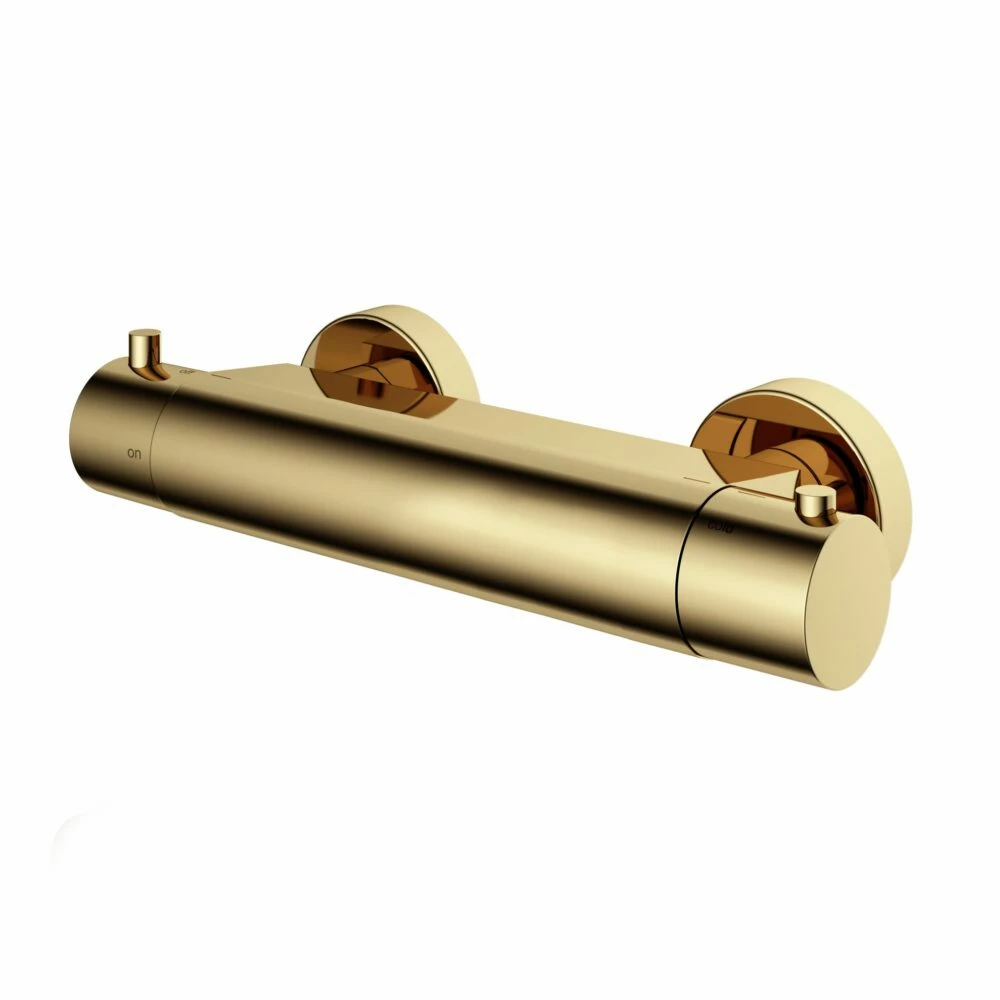 B008NB_02.jpg Hotbath Cobber B008 gepolijst messing thermostatische douchekraan - Afbeelding 1