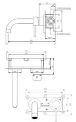 Brauer Black Edition inbouw wastafelmengkraan ronde hendelstaaf zwart - Afbeelding 2
