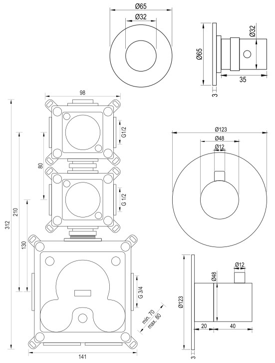BRAUER5-GG-033-2 Brauer Black Edition doucheset glijstang en staafhanddouche 20 zwart - Afbeelding 5