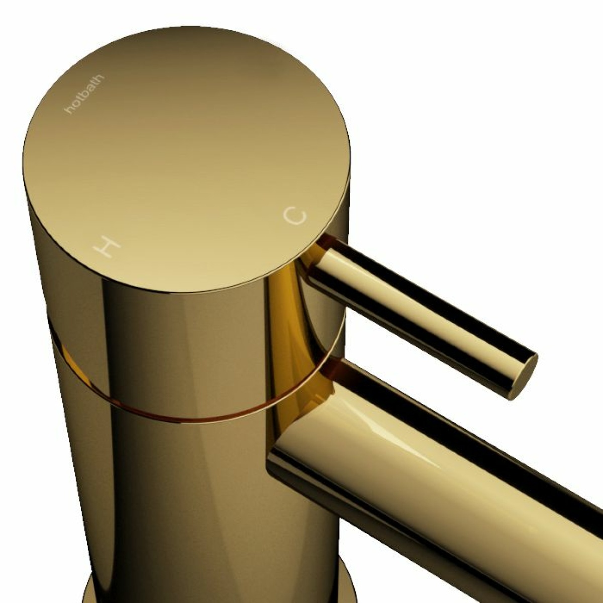 Hotbath Cobber CB003C lage wastafelmengkraan zonder waste gepolijst messing - Afbeelding 2