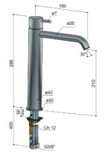 Hotbath Cobber CB003HC wastafelmengkraan zonder waste geborsteld koper - Afbeelding 2