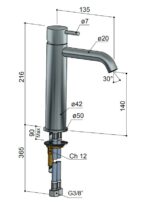 Hotbath Cobber CB003MC wastafelmengkraan zonder waste geborsteld koper - Afbeelding 2