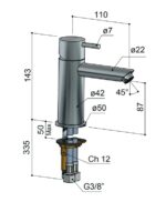 Hotbath Cobber CB003S wastafelmengkraan zonder waste verouderd messing - Afbeelding 2