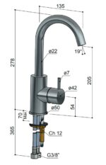 Hotbath Cobber CB004 wastafelmengkraan met draaibare uitloop geborsteld koper - Afbeelding 3