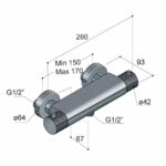 Hotbath Cobber X CX008 thermostatische douchemengkraan geborsteld nikkel - Afbeelding 2