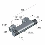 Hotbath Cobber X CX008 thermostatische douchemengkraan geborsteld nikkel - Afbeelding 2