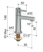 Hotbath Cobber E001 fonteinkraan verouderd ijzer - Afbeelding 3