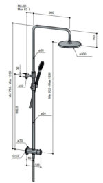 Hotbath Cobber M438 regendouchset met ronde handdouche 30 rosé goud - Afbeelding 2