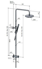 Hotbath Cobber M438 regendouchset met staafhanddouche 30 gepolijst messing - Afbeelding 2