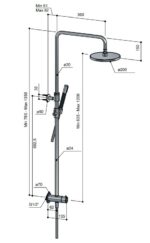 Hotbath Cobber Stortdoucheset Geborsteld Nikkel M438GN - Afbeelding 3