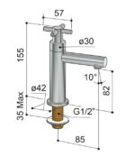 Hotbath Dude P001 fonteinkraan chroom - Afbeelding 3