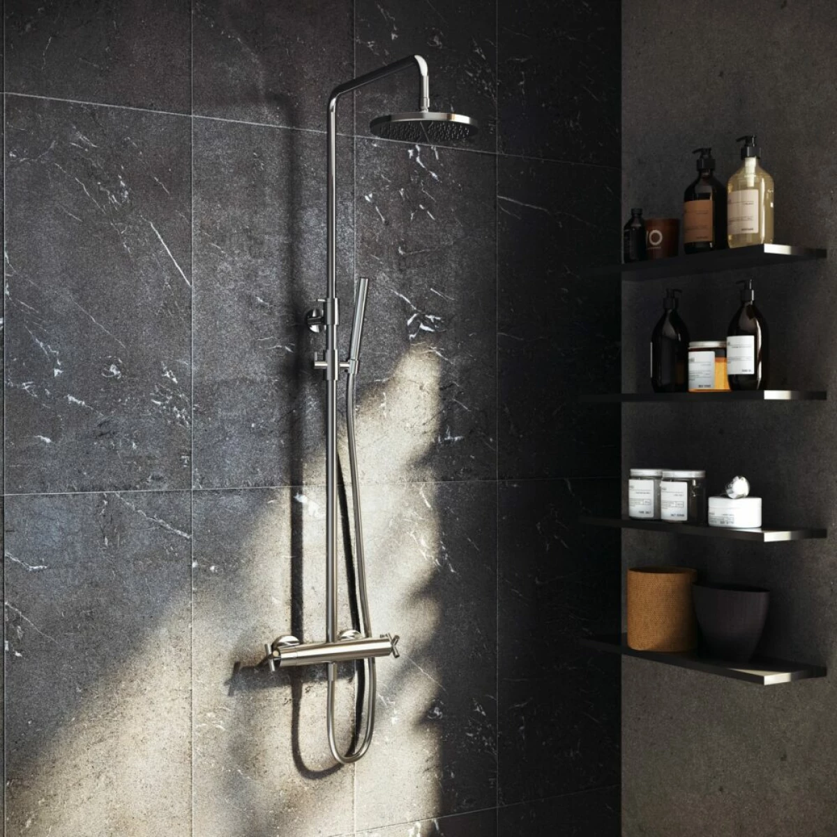 Hotbath Chap SDS3 opbouw regendouche ronde handdouche 30 chroom - Afbeelding 2