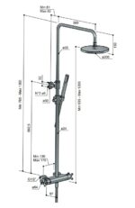 Hotbath Chap SDS3 opbouw regendouche ronde handdouche 30 chroom - Afbeelding 3