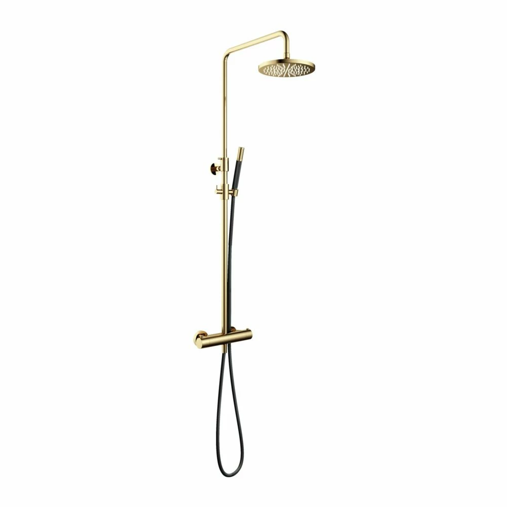 SDS9NB_02.jpg Hotbath Cobber SDS9 opbouw regendoucheset gepolijst messing - Afbeelding 1